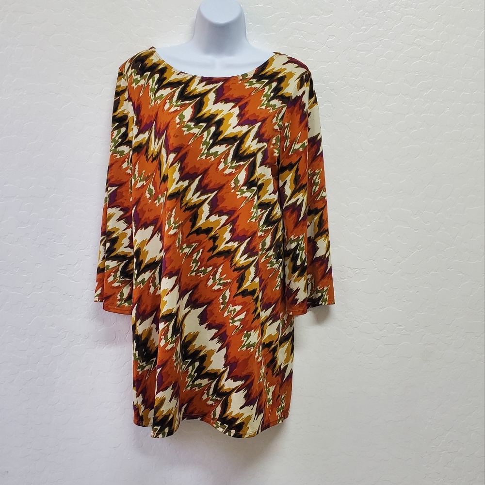 Sunny Taylor Womens Ladies Orange Multi Color  Dress Size XL